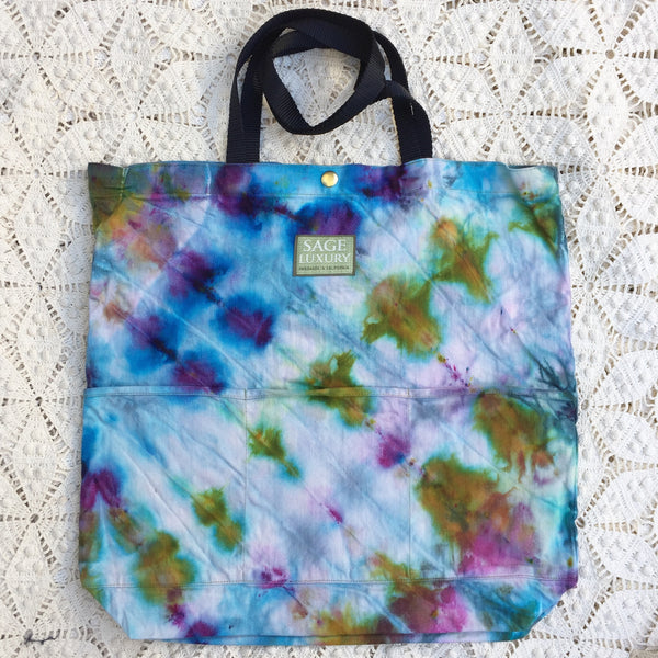 Orgato Shibori Tie Dye 3-Pocket Canvas Tote 1055 by Sage Luxury